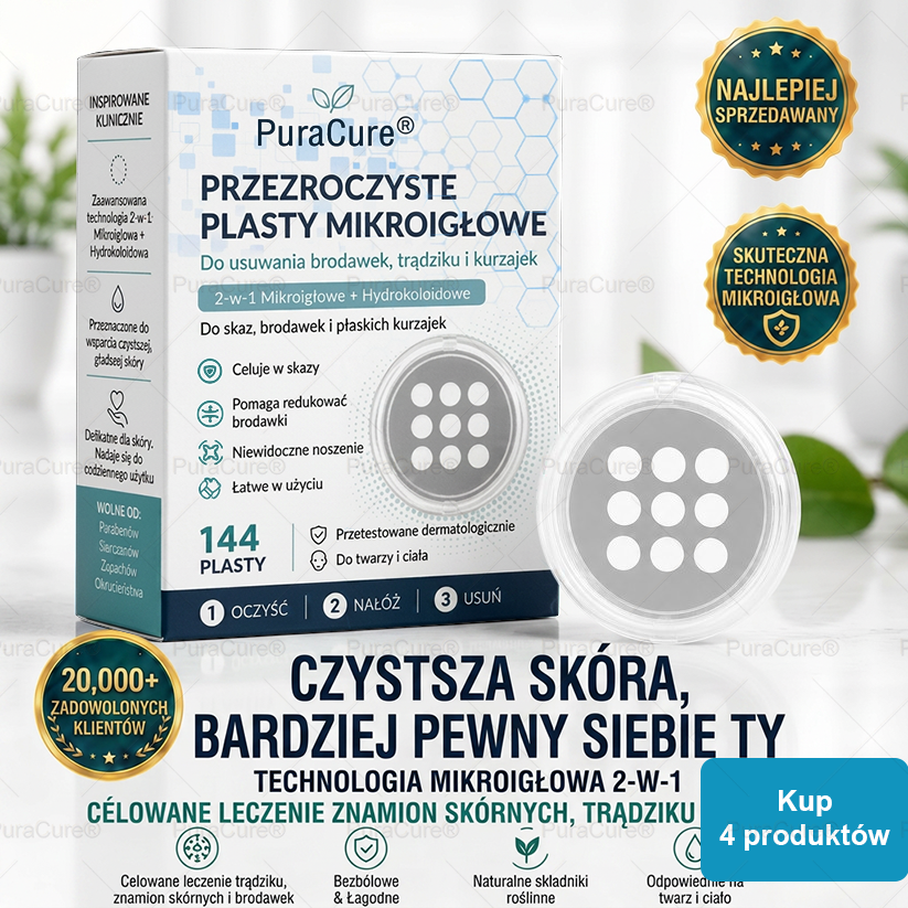 ✨PuraCure® 2-w-1 plaster mikroigłowy i hydrokoloidowy🍀 | Usuwa wypukłe znamiona, trądzik, płaskie brodawki i brodawki skórne | Pomaga poprawić zmarszczki, blizny i niedoskonałości | Niewidoczne plastry na twarz i ciało