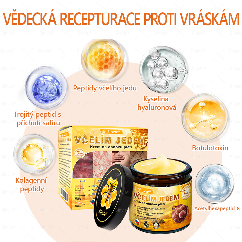 Doporučení dermatologa 🐝 ✨Sinvie® Krém na obnovu pleti s včelím jedem 🔥 Český vývoj, výroba a dodávka v České republice