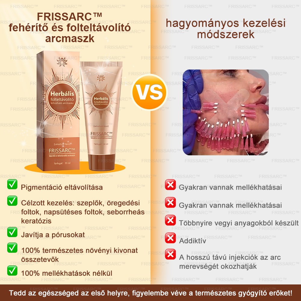 𝐅𝐑𝐈𝐒𝐒𝐀𝐑𝐂™ Fehérítő És Folteltávolító Arcmaszk | Természetes összetevők tartósan eltüntetik a foltokat, szeplőket és napfoltokat🔥