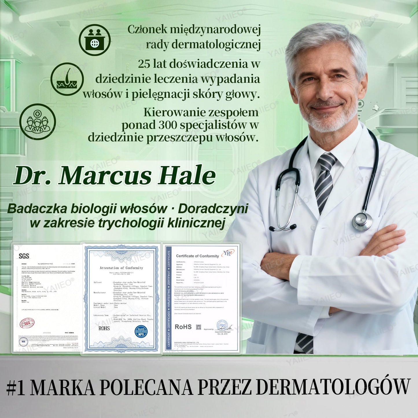 🌿 𝐘𝐀𝐈𝐈𝐄𝐎® Bezbolesny System Mikroinfuzji Głębokie blokowanie DHT, reaktywacja mieszków włosowych i widoczny wzrost włosów