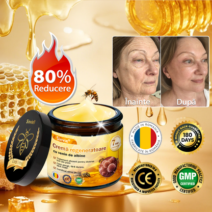 🧑‍⚕️Recomandat de dermatologi 🐝 Crema regeneratoare Sinvie® cu venin de albine 🔥 Ideală pentru riduri, pete pigmentare și piele lipsită de fermitate – 50 ml
