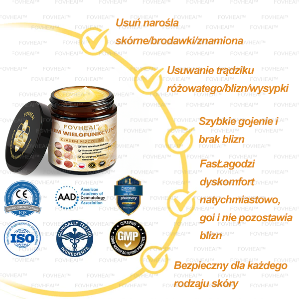 💎🏆FOVHEAl™ Krem wielofunkcyjny z jadem pszczelim - Polecane przez dermatologów – Odpowiednie dla każdego wieku