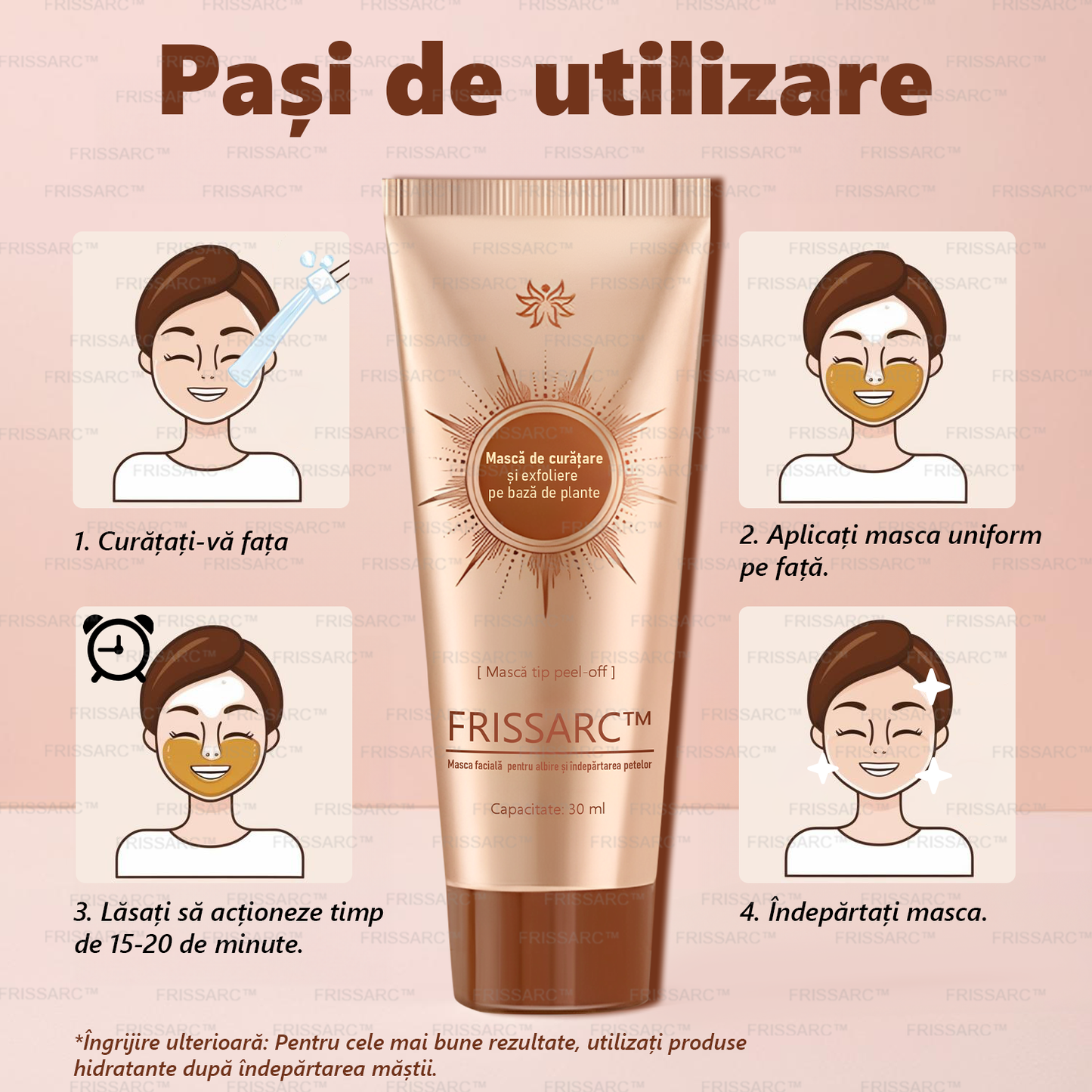 💟💟FRISSARC™ masca facială  pentru albire și îndepărtarea petelor –🍀Ingredientele naturale ajută la eliminarea eficientă și de durată a petelor pigmentare, petelor de vârstă, pistruilor și petelor solare.